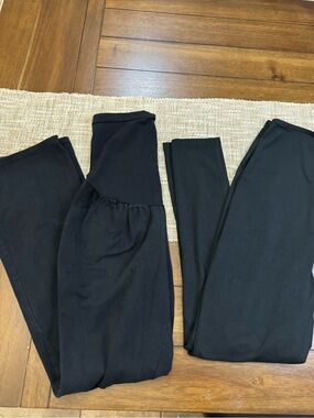 Bundle Maternity Leggings Size M Motherhood & Ingrid & Isabel Black EUC stretch